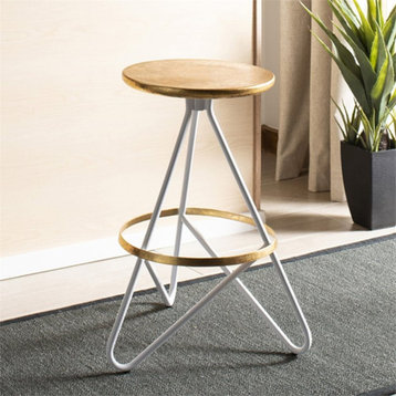 Safavieh Galexia 24" Counter Stool in Gold and White