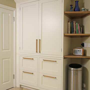 Oak & Painted Wimborne Kitchen in Cream and Blue with Natural Oak