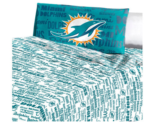 Nfl Miami Dolphins Bedding And Room Decorations The Northwest Company Nfl Miami Dolphins Sheet Set Anthem Twin Bed And Pillowcase