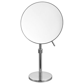 Aqua Rondo by KubeBath Magnifying Mirror With Adjustable Height