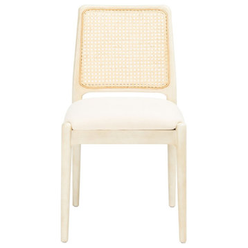 Safavieh Reinhardt Rattan Dining Chair, White/Ivory