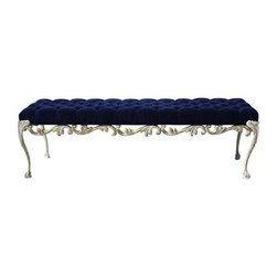 Tufted Vintage Velvet Bench - Furniture