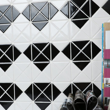 Triangular Diamond Pattern Porcelain Mosaic Tile, Wall decor