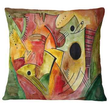 Stimulating Mood Abstract Throw Pillow, 18"x18"