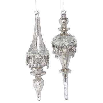 Mark Roberts 2020 Collection Beaded Finial Ornament 9", Assortment of 2