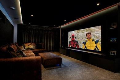 Inspiration for a modern home cinema in West Midlands.