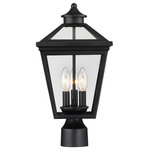 Savoy House - Ellijay Outdoor Post Lantern, Black - The Ellijay is an eye-catching four-sided, clear glass top collection, perfect for the cottage-look homes of today.