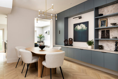 Inspiration for a contemporary dining room in London.