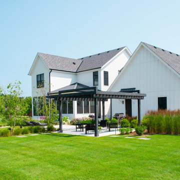 Modern Farmhouse Backyard Landscape - Mequon, WI