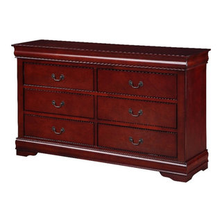 Acme Louis Phillipe III 6-Drawer Dresser in Cherry 19525