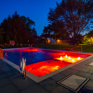 Arlington Heights, IL Swimming Pool and Hot Tub with Jump Rock