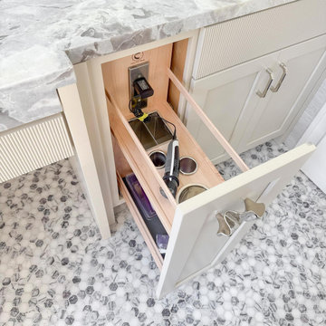Organized Bathroom Vanity with In-Drawer Power