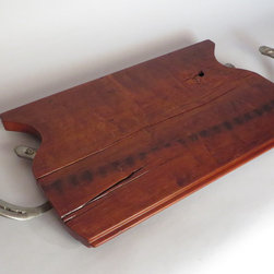 Tray #18010 Cherry T&G Threshing Floor, Horse Shoe Handles - Serving Trays
