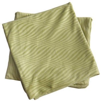 Sculpted Flannel Pillow Shell 2 Piece Set, Green, 26" X 26"
