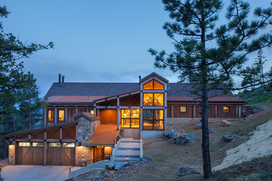 Inspiration for an industrial exterior home remodel in Denver