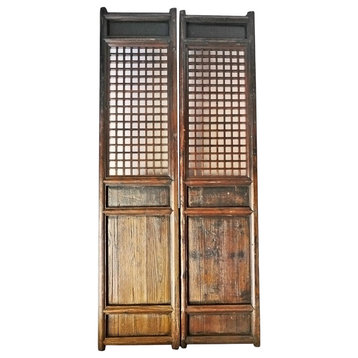 Consigned Set of Chinese Wood Lattice Doors