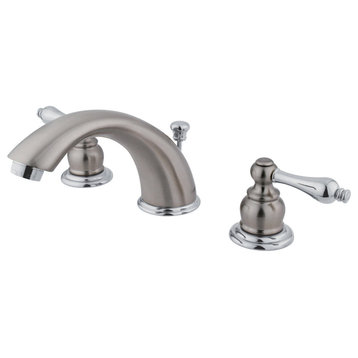 Kingston Widespread Bathroom Faucet With Pop-Up, Brushed Nickel/Polished Chrome