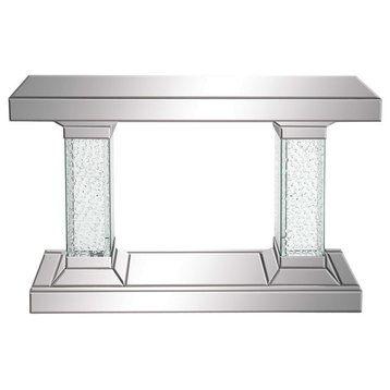 Glam Silver Glass Console Table 87217