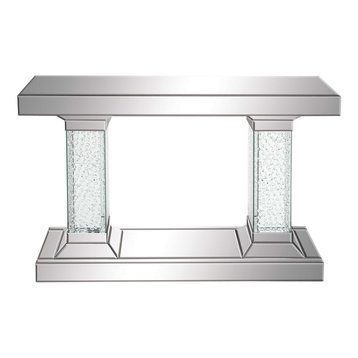Silver Glam Glass Console Table 87217