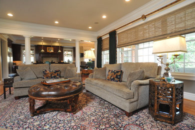 Inspiration for a transitional family room remodel in Other