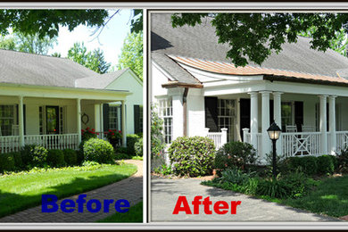 This is an example of a transitional porch design in Louisville.