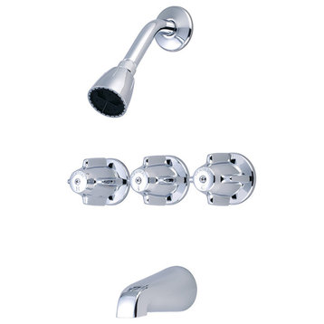 Central Brass 80868-Z Triple Handle Tub and Shower Trim - Polished Chrome