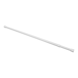 Shower Rod, Adjusts 36 - 60, Steel and Plastic, White, Cam-Lock