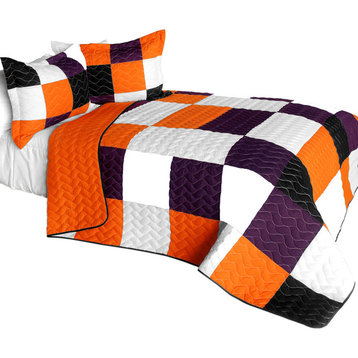 Chess Game 3PC Vermicelli - Quilted Patchwork Quilt Set (Full/Queen Size)
