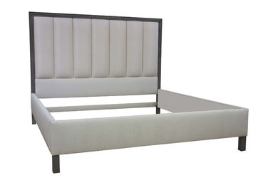 Bed with Vertical Channeled Panels