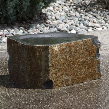 Polished Bird Bath Basalt Fountain Kit