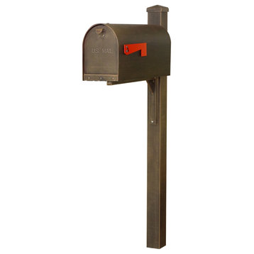 Titan Steel Curbside Mailbox and Wellington Post, Copper
