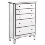 Elegant Decor - Chamberlan Clear Mirror 5 Drawer Cabinet - The Chamberlan collection is a modern and sleek decor family.  Every versatile item in this collection will add a soft contemporary feeling to any place in your home.