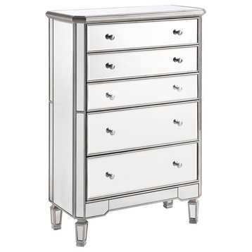 Chamberlan Clear Mirror 5 Drawer Cabinet
