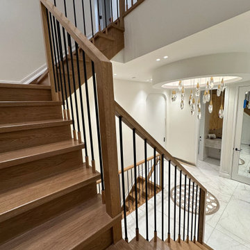 Custom Wood Staircase with Metal Balusters – Brooklyn, NY