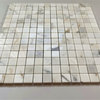 Calacatta Gold Calcutta Marble 3/4" Grid Square Mosaic Tile Polished, 1 sheet