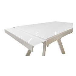 Extendable Double Leaf Glass Table by MiniMax Decor - Dining Tables