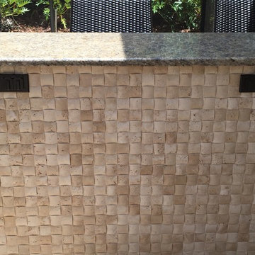 Complete Renovation adding a spa and Sunshelf,kitchen,vein cut Ivory Travertine