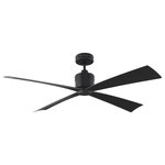 Monte Carlo - Monte Carlo Launceton 56" Ceiling Fan Midnight Black - This 56" Ceiling Fan from Monte Carlo has a finish of Midnight Black and fits in well with any Transitional style decor.