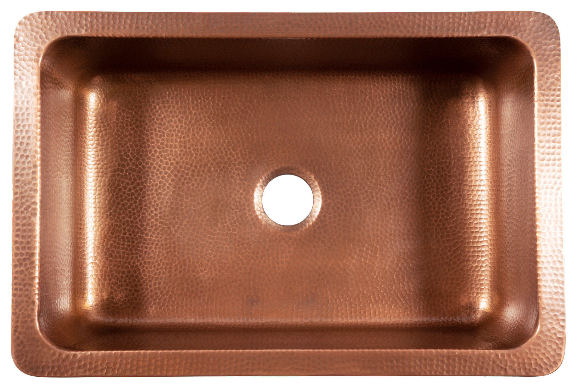 Adams Copper 33" Single Bowl Farmhouse Apron Front Undermount Kitchen Sink