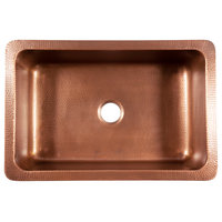 Adams Copper 33" Single Bowl Farmhouse Apron Front Undermount Kitchen Sink