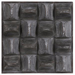Uttermost - Uttermost Pickford Wood Wall Decor - A Contemporary Take On Rustic Decor, This Wood Wall Panel Features 3-dimensional Scooped Fir Wood Blocks With A Distressed, Aged Gray Wash And Silver Highlights.