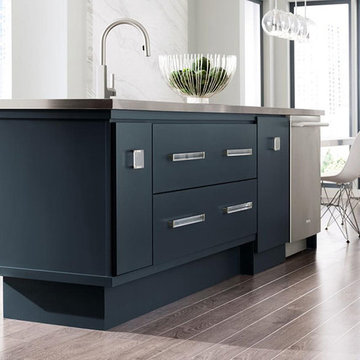 Blue Painted Kitchen Cabinets