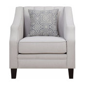Upholstered Chair With Channeled Detailing, Gray