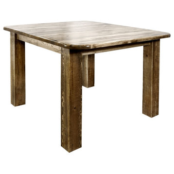 Homestead Collection Square 4 Post Dining Table, Stain/Clear Lacquer Finish