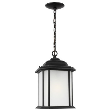 15.25 Inch 9.3W 1 LED Outdoor Pendant-Black Finish-Incandescent Lamping Type