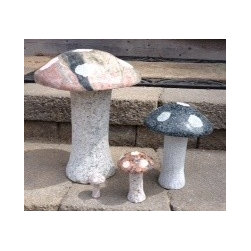 Granite Mushrooms - Garden Statues And Yard Art