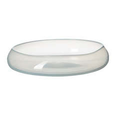 Handmade Handblown Glass Salad Bowl by Michael Ruh, Alabaster
