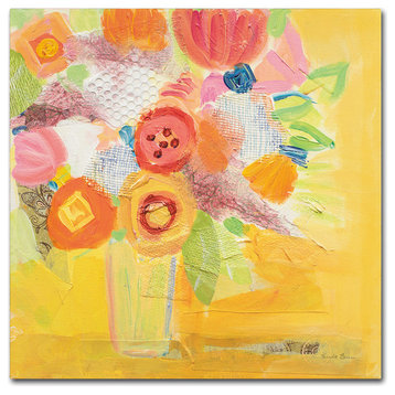 Farida Zaman 'Misty Yellow Floral' Canvas Art, 24x24