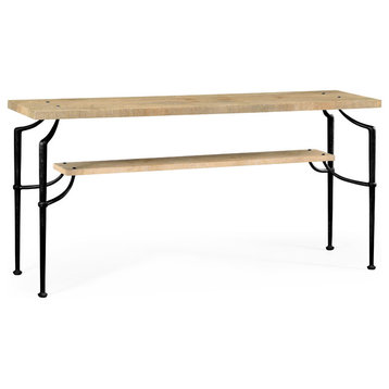 Rectangular Console Table with Iron Base