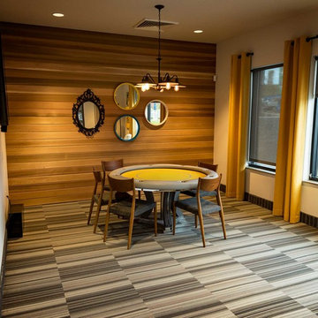 Custom Shuffleboard and Poker table game room